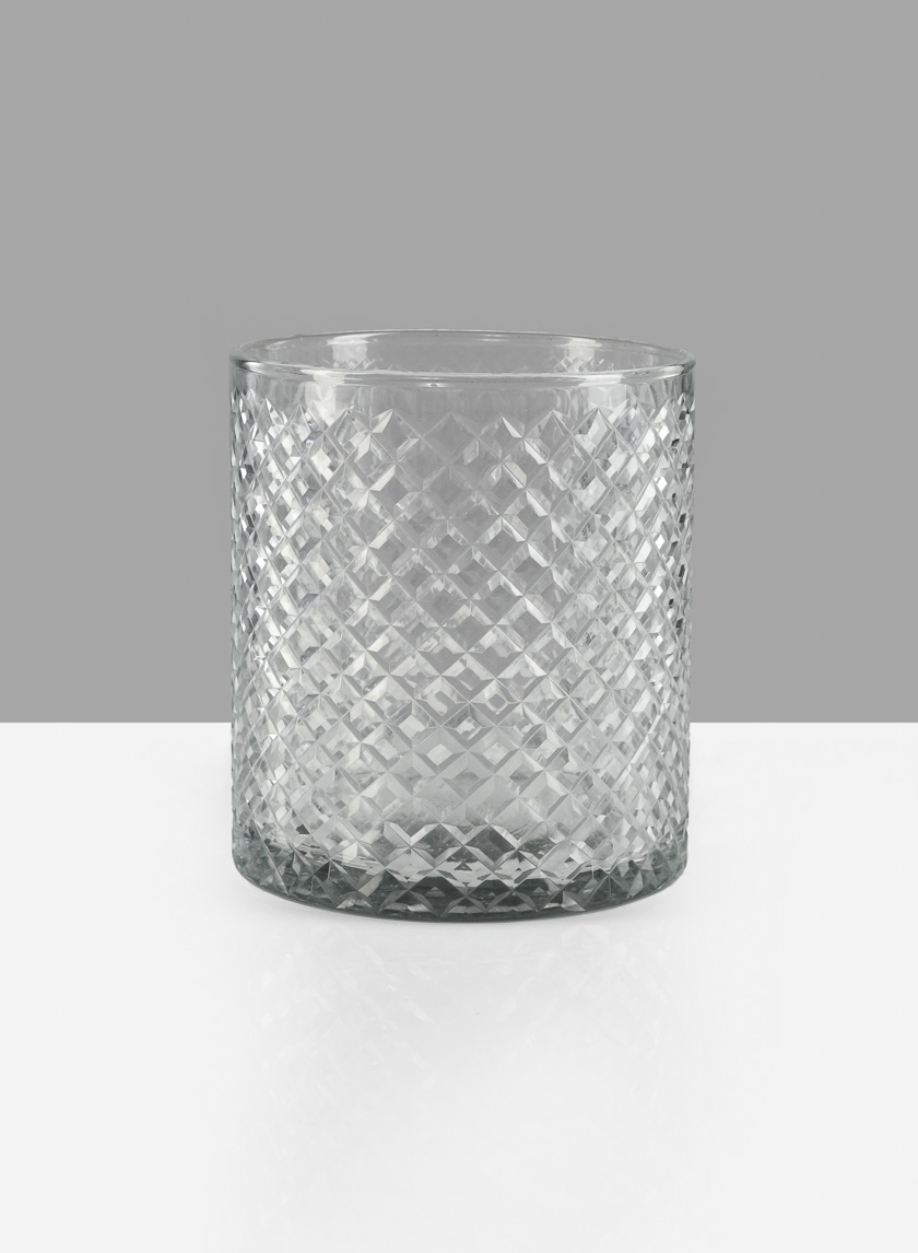 5¼ x 6in Diamond Cut Glass Cylinder