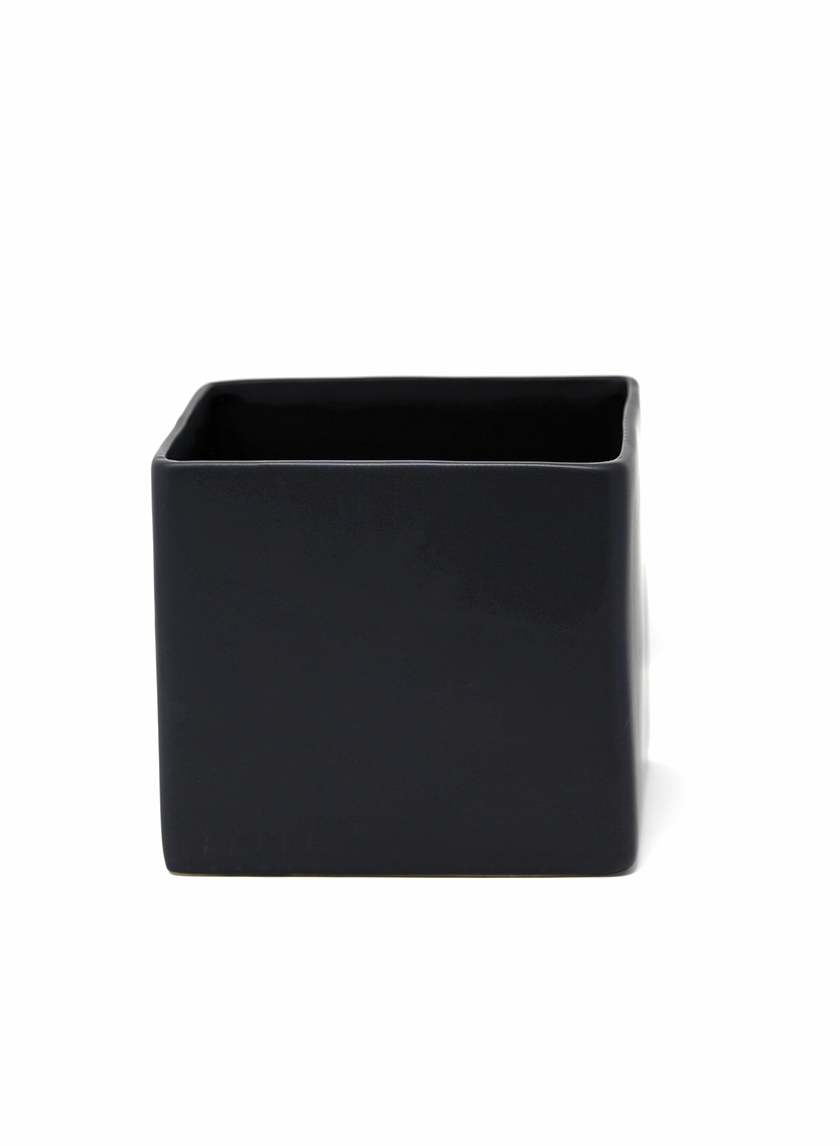 matte black cube container 