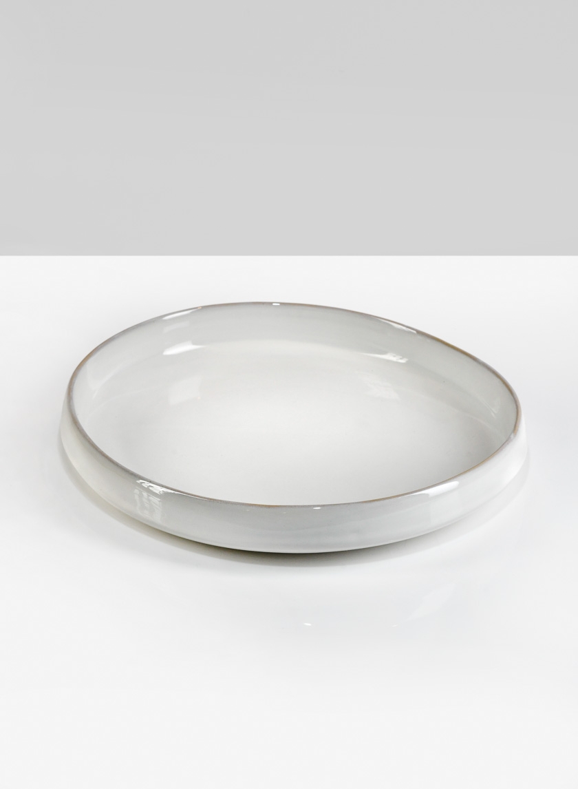 12in Ooid White Ceramic Platter