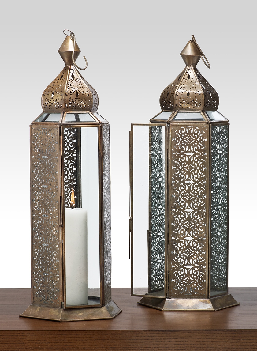 Bronze Jaipur Pattern Lantern Centerpiece For Sale Jamali Garden
