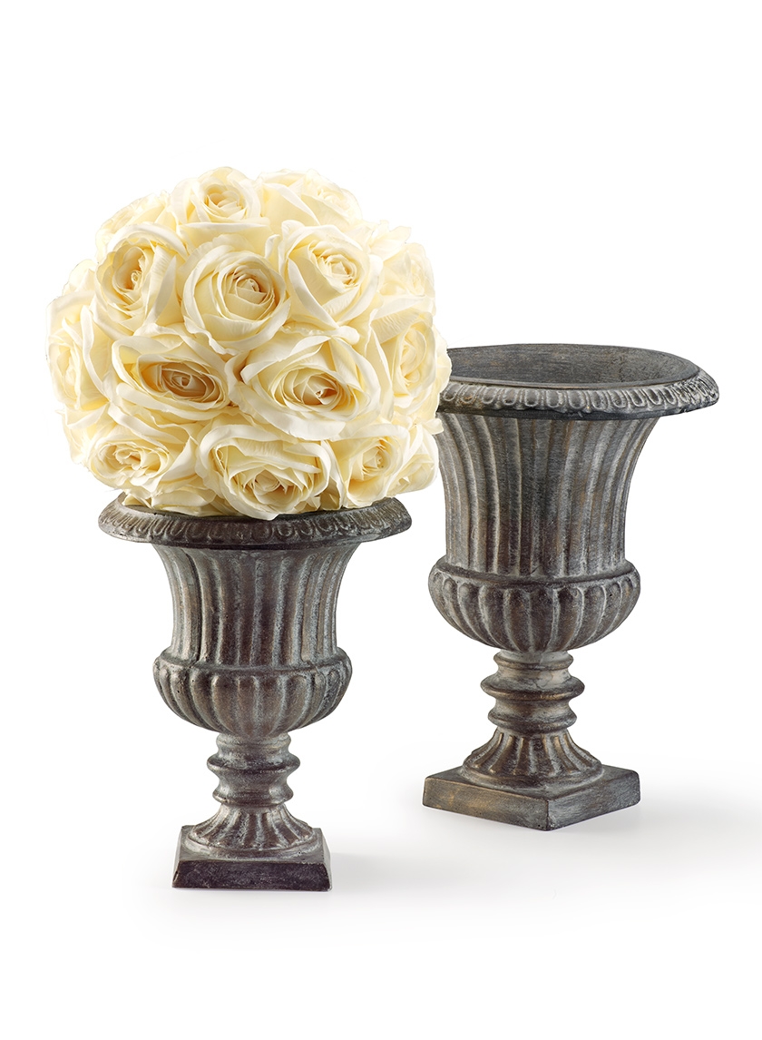 Brown Old Gold Fiberglass Urn Planter Wedding Table Centerpiece Decor