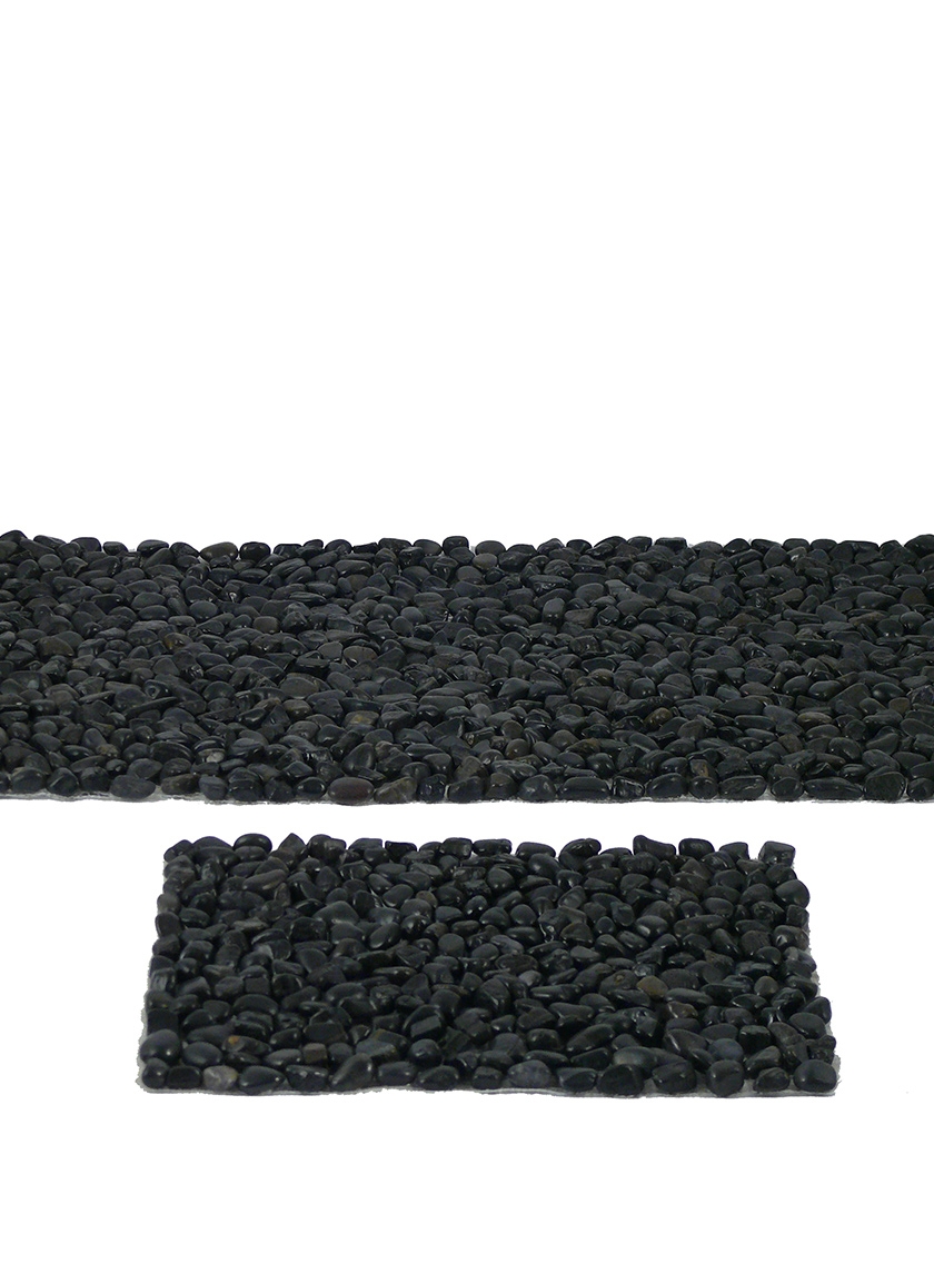 Polished Black Stone Runner and Placemat