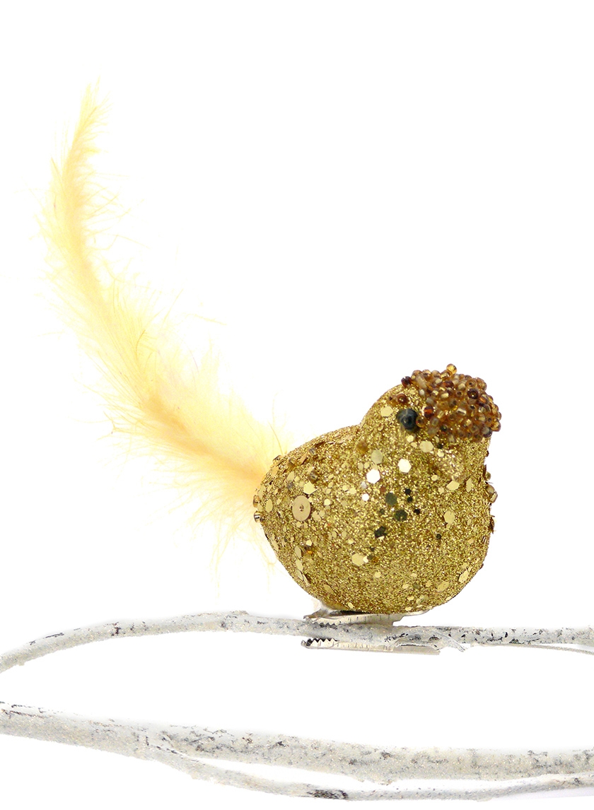 gold glitter bird clip 60513241-2