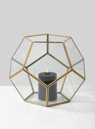11in Glass Honeycomb Candleholder