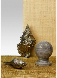 12 1/2in Antique Silver Poly Whelk