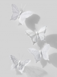 4in White Butterfly, Set of 12