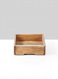 square wooden tray with slat bottom