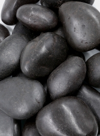 3-5in Large Polished Black River Stones
