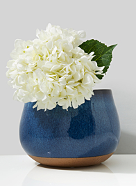 Blue Ceramic Potter's Vase, 8 1/2in