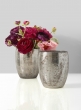 ranunculus bouquet in silver glass vase centerpiece