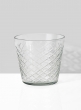 crystal look diamond cut round glass vase