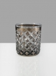 4in H Diamond Cut Smoke Glass Vase