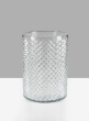 9in H Diamond Cut Glass Round Vase