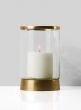 9 1/2in Gold & Glass Candle Hurricane