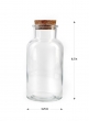 6½ in Glass Bottle With Cork, Set of 2