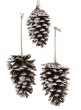 Silver Glitter Pine Cone Ornament